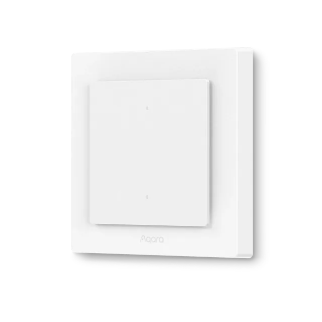 White Aqara Light Switch H2 EU, one-channel version with two buttons