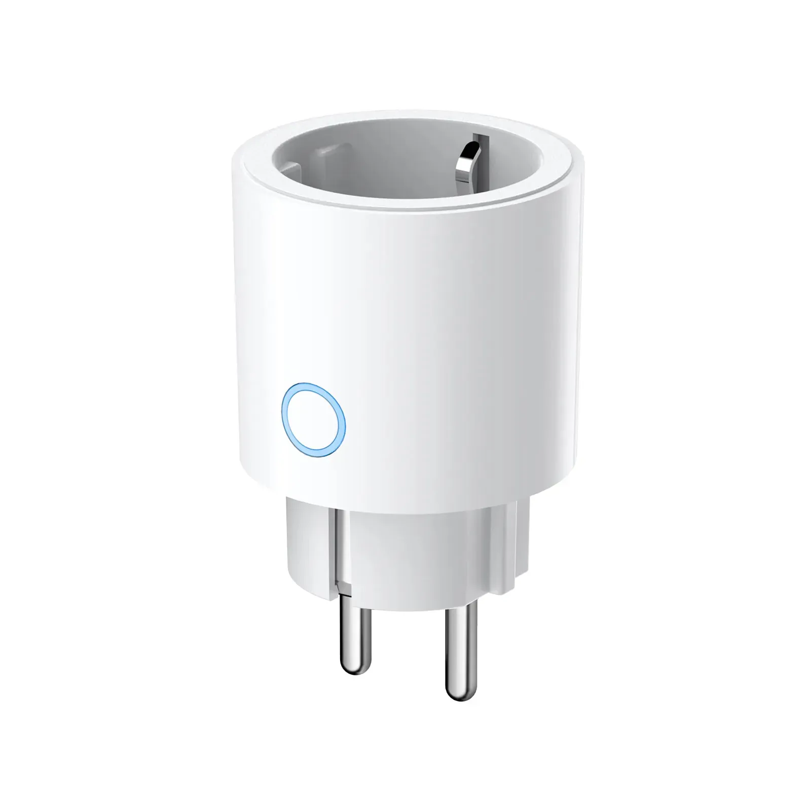 White Aqara Power Plug H2 EU with recessed Type F socket and blue-ringed button