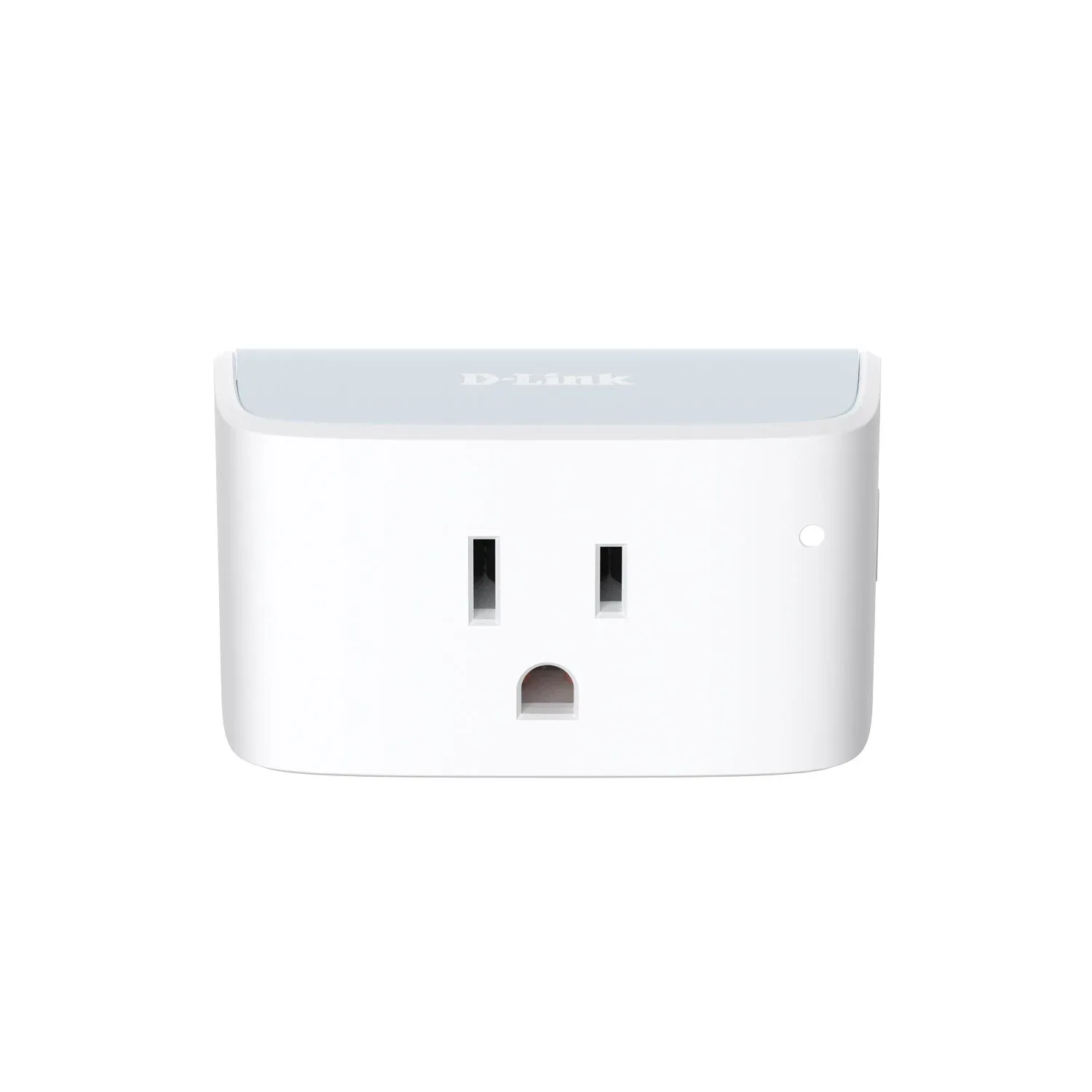White D-Link PM-01M US smart plug with a grounded North American socket