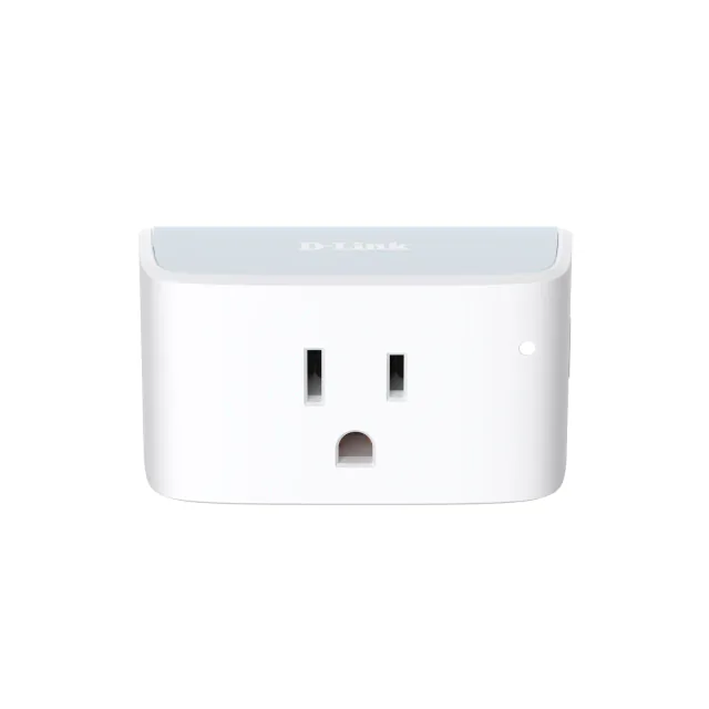 White D-Link PM-01M US smart plug with a grounded North American socket