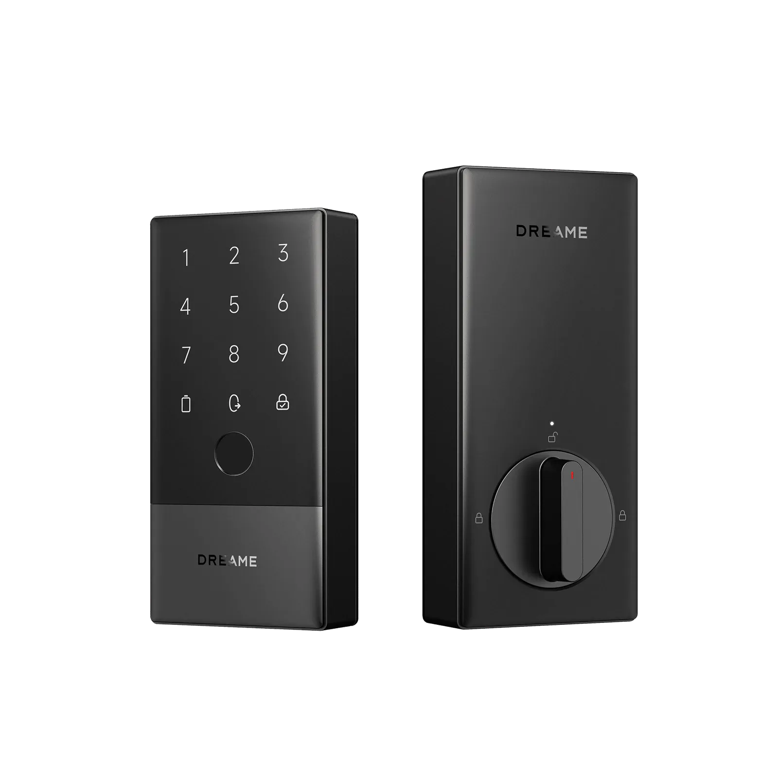 Dreame NAVO Smart Lock A10 exterior keypad and interior thumb-turn units
