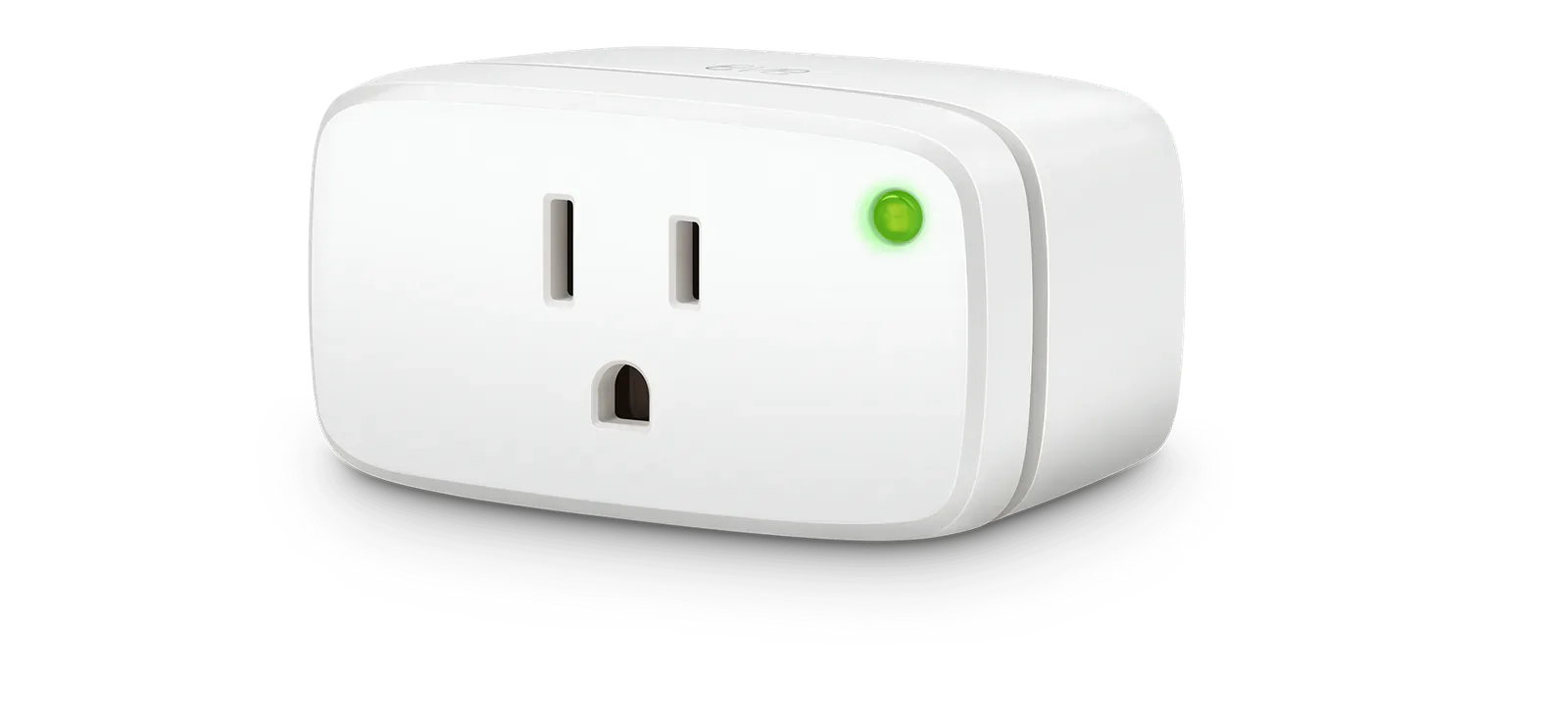 US and Canada Eve Energy plug with a single grounded socket and green control button