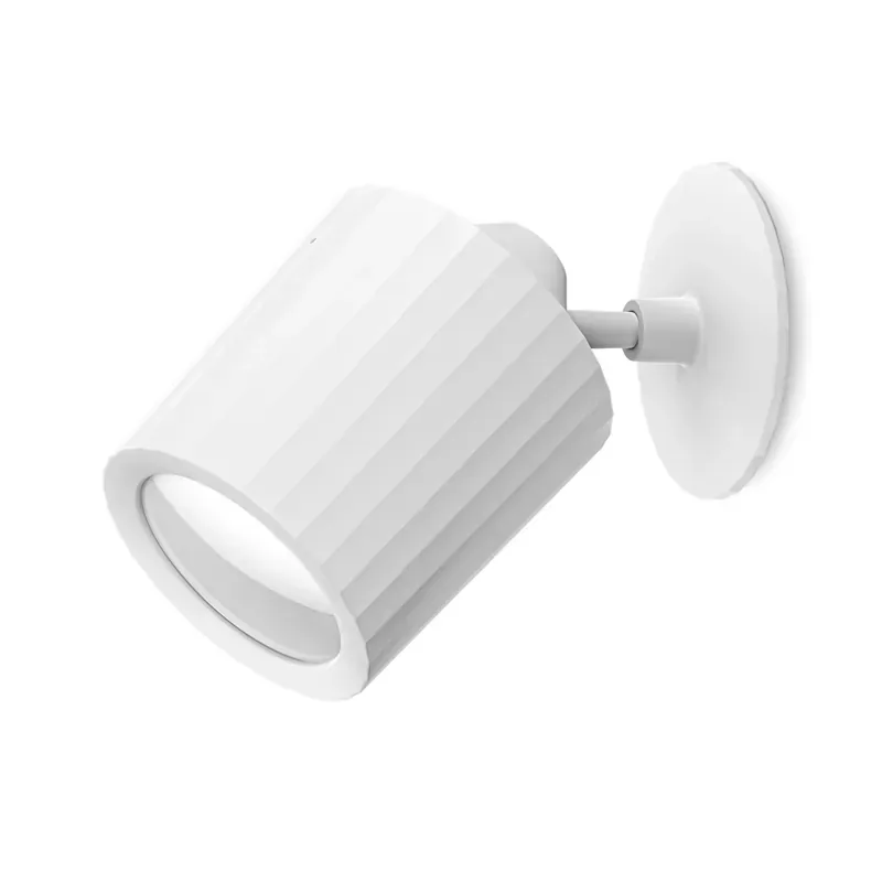 White cylindrical Heiman M1-M PIR sensor on its adjustable mounting bracket