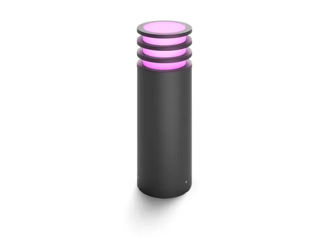 Forty-centimetre anthracite Philips Hue Lucca outdoor pedestal light