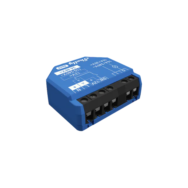 Blue Shelly 1 Gen3 relay with black terminals and separate load and power connections