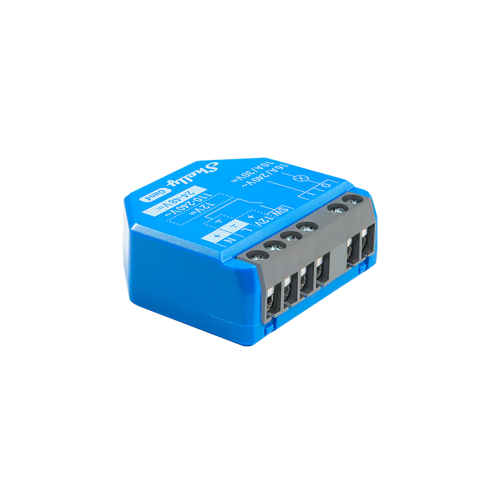 Blue Shelly 1 Gen4 relay with grey terminals and separate load and power connections