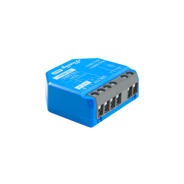 Blue Shelly 1 Gen4 relay with grey terminals and separate load and power connections