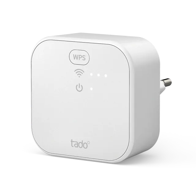 White Tado Bridge X IB02 with signal LEDs and integrated mains plug