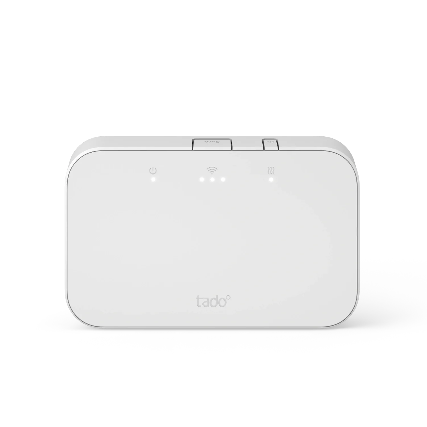 White European Tado Wireless Receiver X TR04 with a single heating-control button