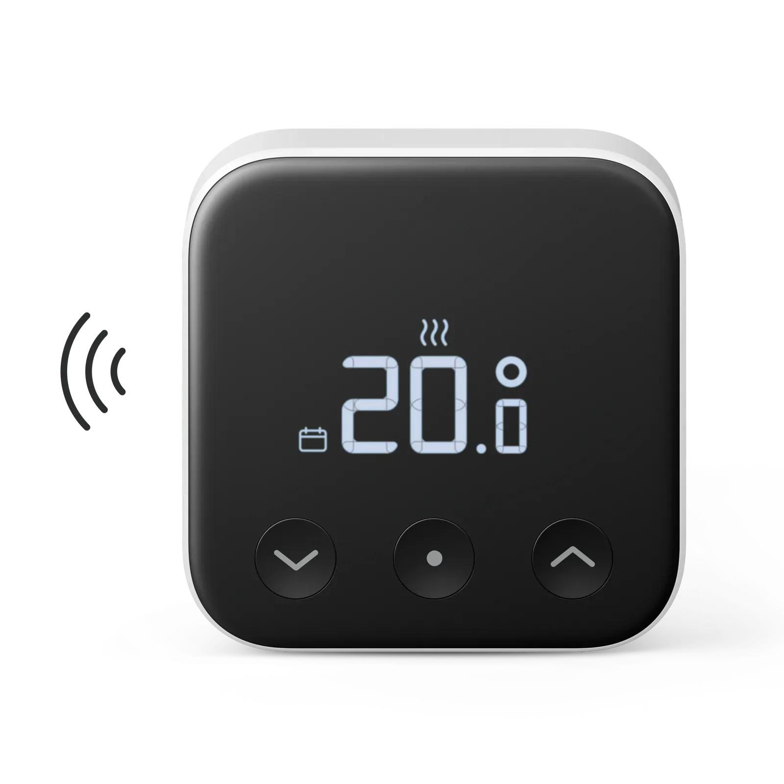 First-generation Tado SU04 wireless room sensor with a black display and three temperature-control buttons