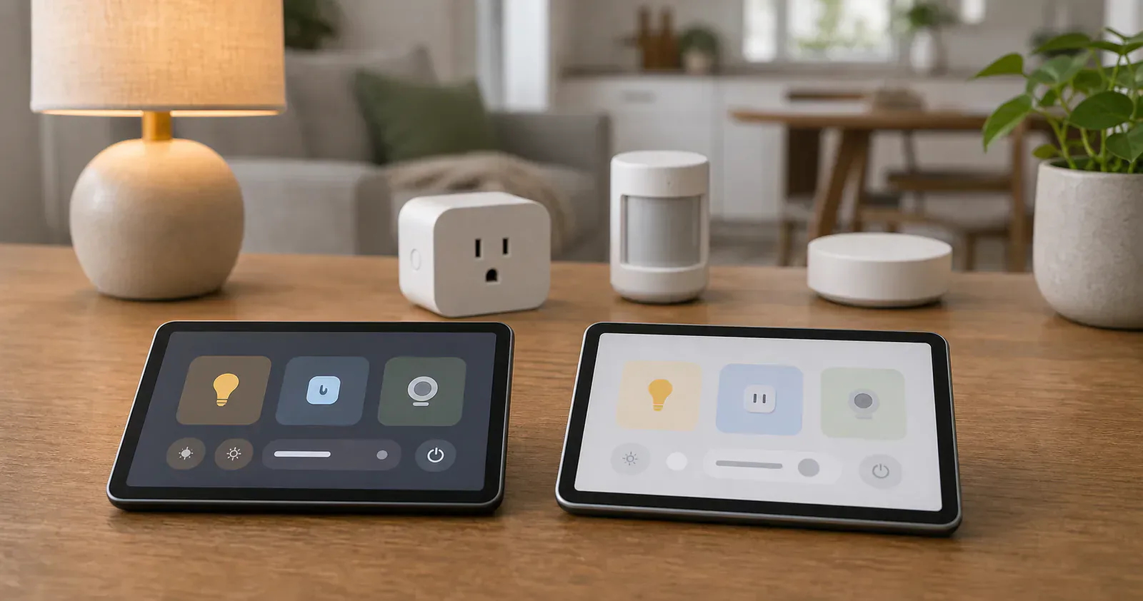 Two phones controlling the same unbranded Matter smart home setup from different ecosystems