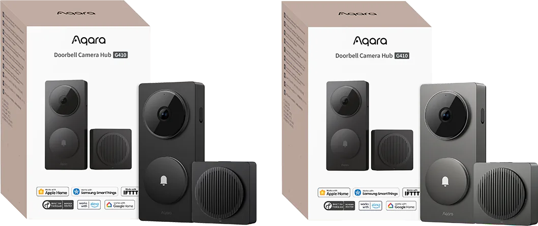 Aqara Doorbell Camera Hub G410 with its indoor chime hub