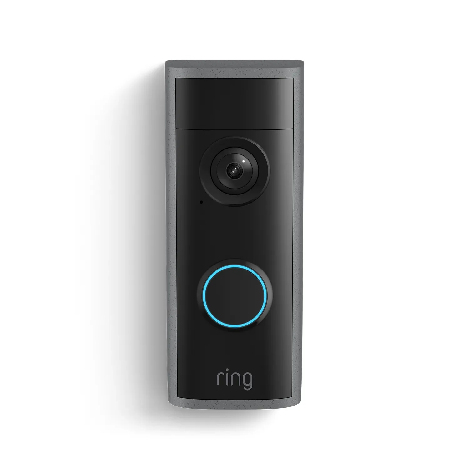 Speckled grey Ring Peephole Cam 2K exterior and interior modules