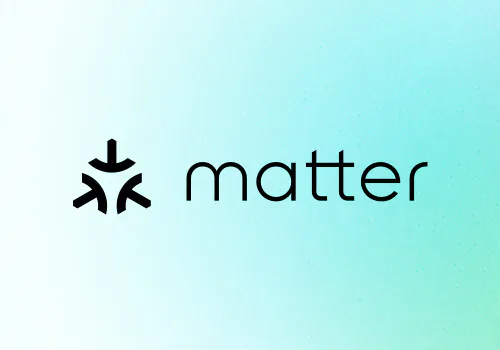 Matter logo on the official Homey Matter Bridge app graphic